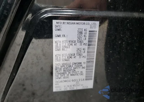 2016 Nissan Pathfinder S from USA, damaged, VIN 5N1AR2MM1GC601358
